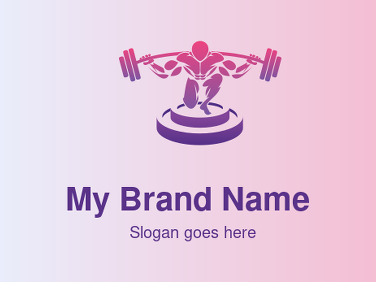 Powerful Lifter Barbell Gym Workout Logo Design